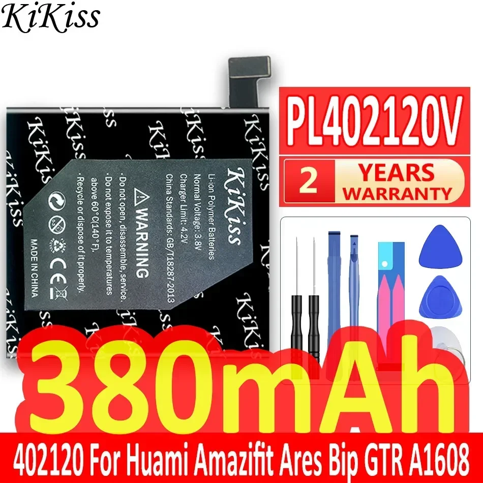 KiKiss Battery PL402120V For Huami Amazifit Ares Bip GTR Smart Sport Watch A1608 380mAh