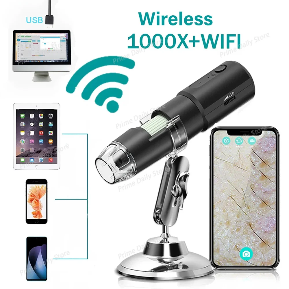 Wireless 1000X Scalp‑Skin Analyzer Microscope, Professional Beauty‑Care Appliance for Facial‑Body Inspection