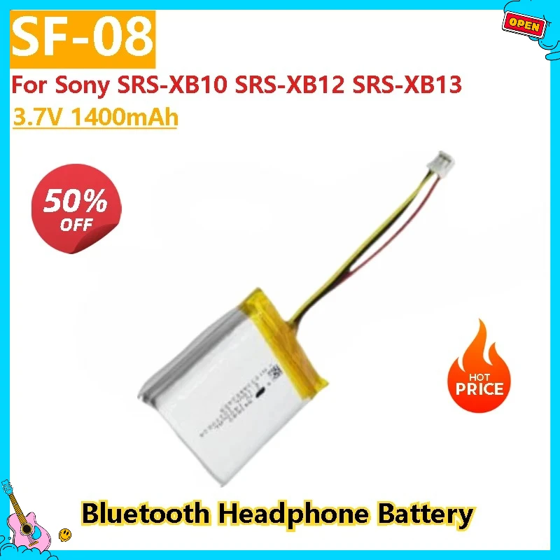 

SF-08 3.7V 1400mAh Battery for Sony SRS-XB10 SRS-XB12 SRS-XB13 High Quality Bluetooth Headphone Battery