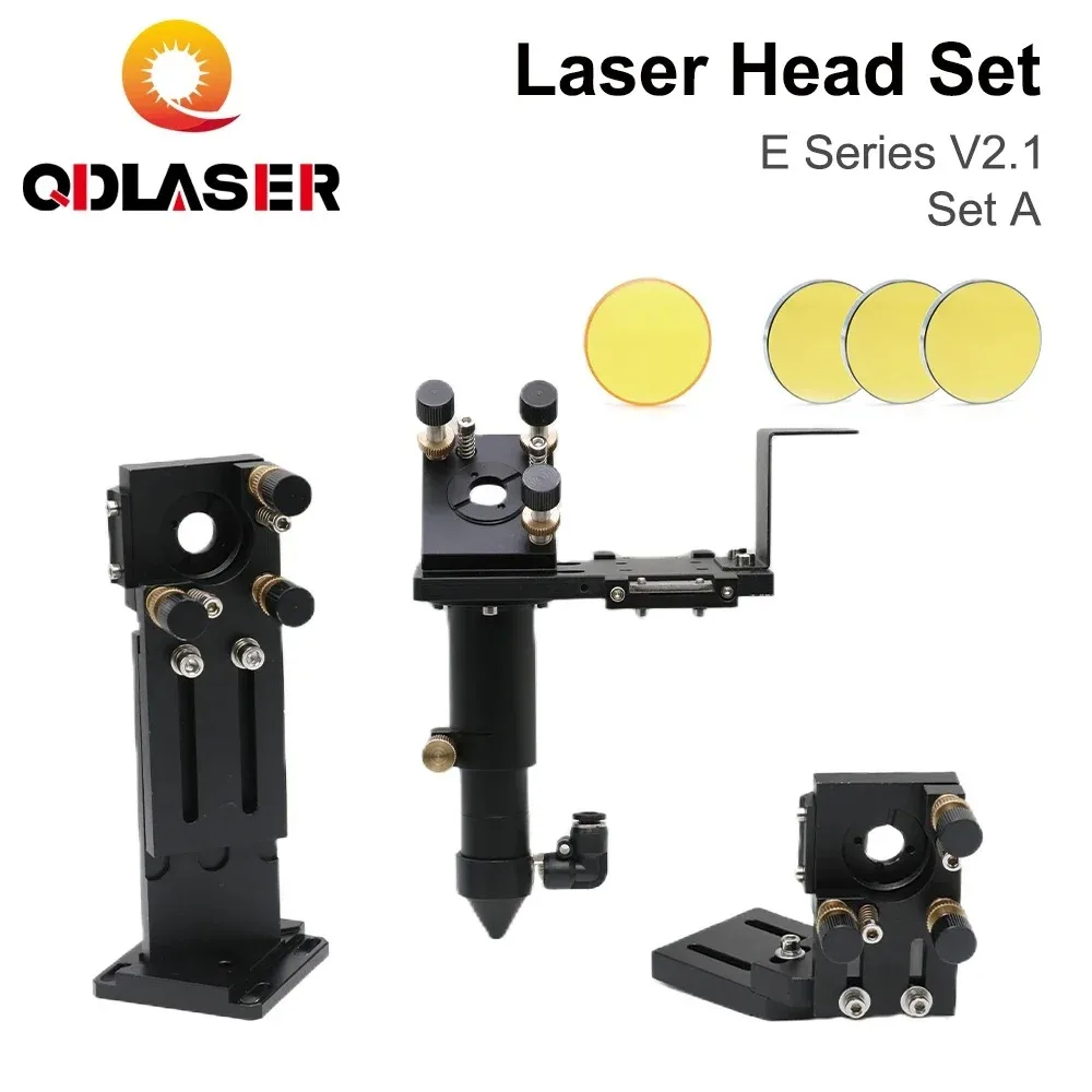 QDLASER CO2 Laser Head Set E Series Laser head + 1 Pcs Focusing Lens + 3 Pcs Si for Engraver Cutting Machine Parts