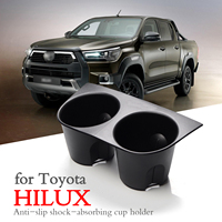 Water Cup Holder Storage Box for Toyota Hilux SR5 Revo 2015-2022 Cup Box Non-Slip Pad Mat Shock-absorbing 4X4 Car Accessories