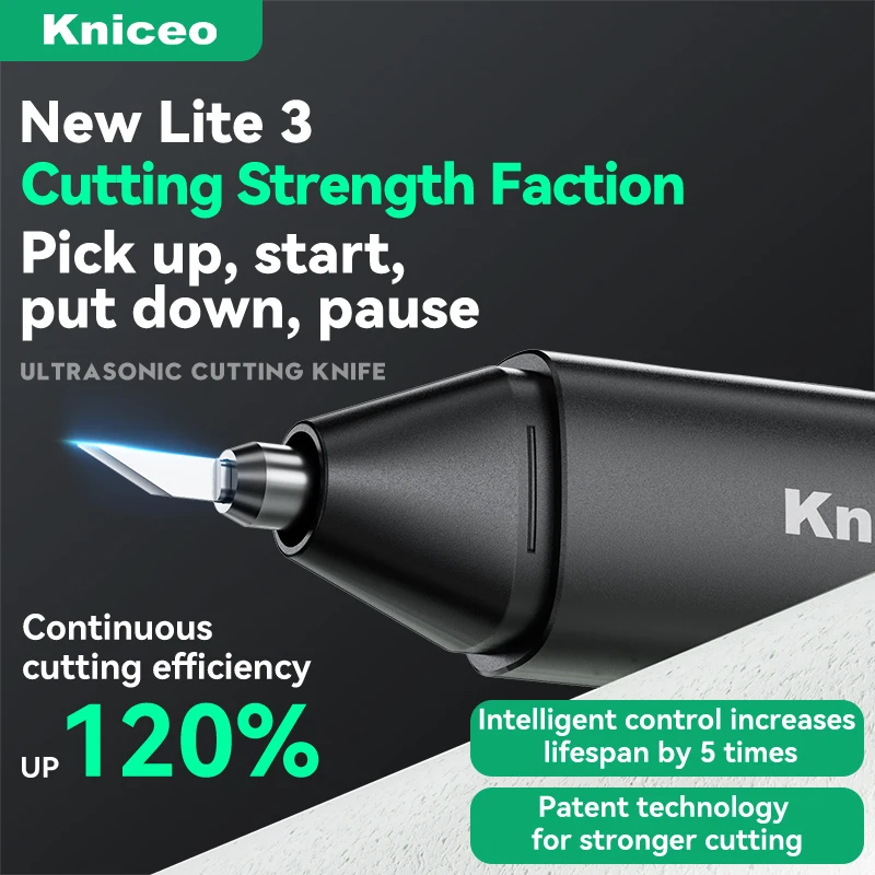 Kniceo 40KHz Handheld Ultrasonic Cutter Ultrasonic cutting knife DIY Electric Carving Tool for Plastic/Resin/3D Printing/Textile