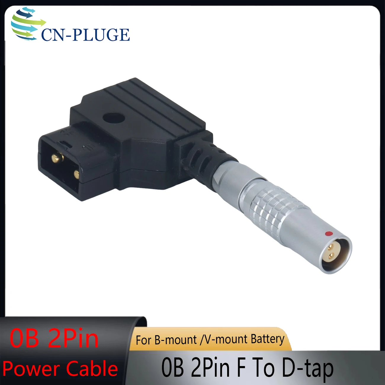 Cable de conversión de alimentación con conector hembra de 2 pines 0B a D-TAP/DC2.5mm con bloqueo para monitores ATOMOS/SmallHD/Portkeys HS8 BM7 Ⅱ DS