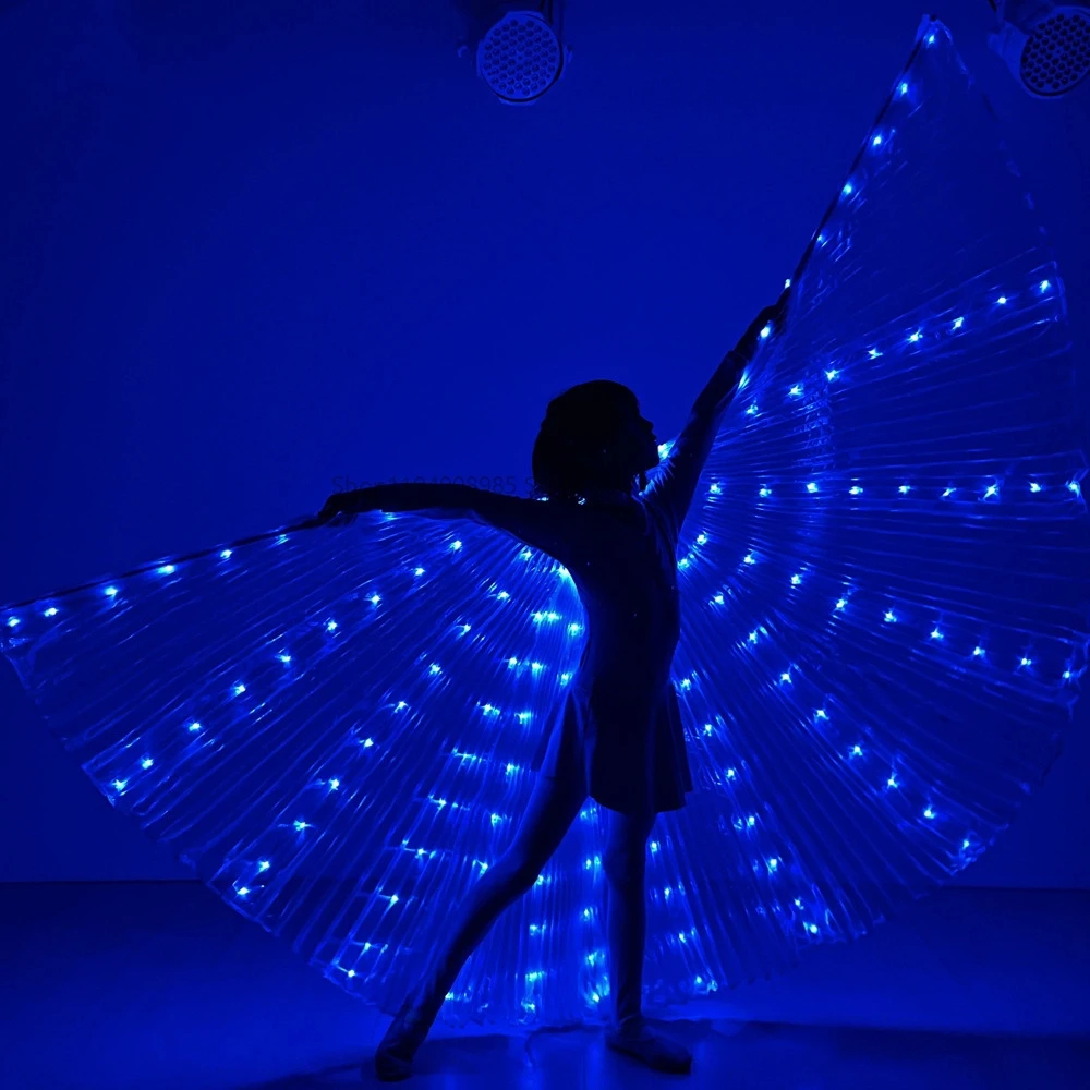 

LED Circus Luminous Light Kids Child Butterfly Isis Wing Belly Dance Led Wings Party Halloween Tron Led Cape Show