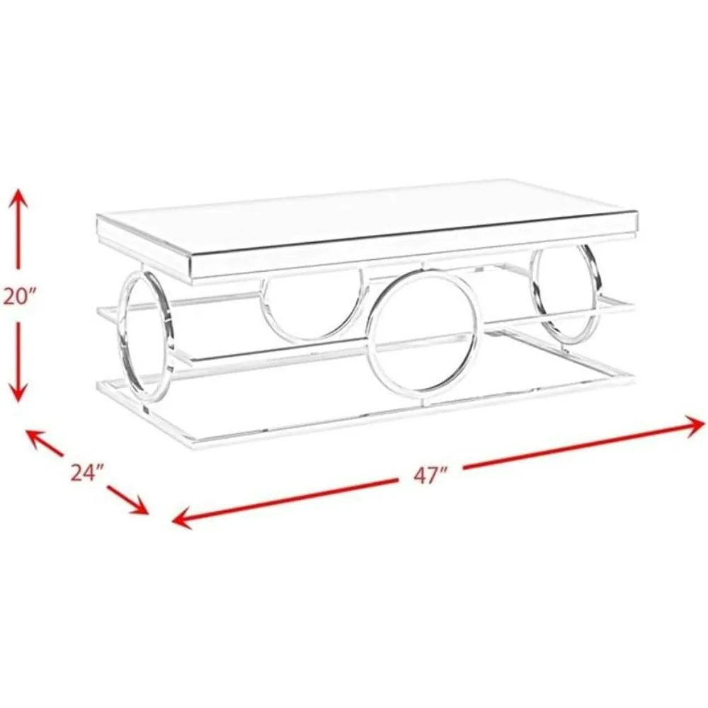 Katie Rectangle Mirrored Coffee Table