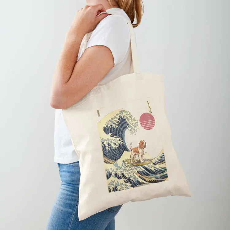 

Welsh Springer Spaniel Kanagawa Japanese Surfing Wave Tote Bag Handbags women Women's bag bags luxury women