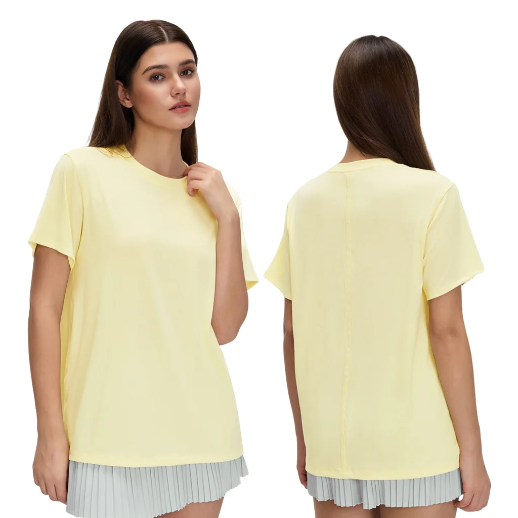 

Женская классическая ультралегкая футболка LemonWomen длиной до бедер для бега и тренировок, слегка прозрачная, легкая, быстросохнущая, для йоги