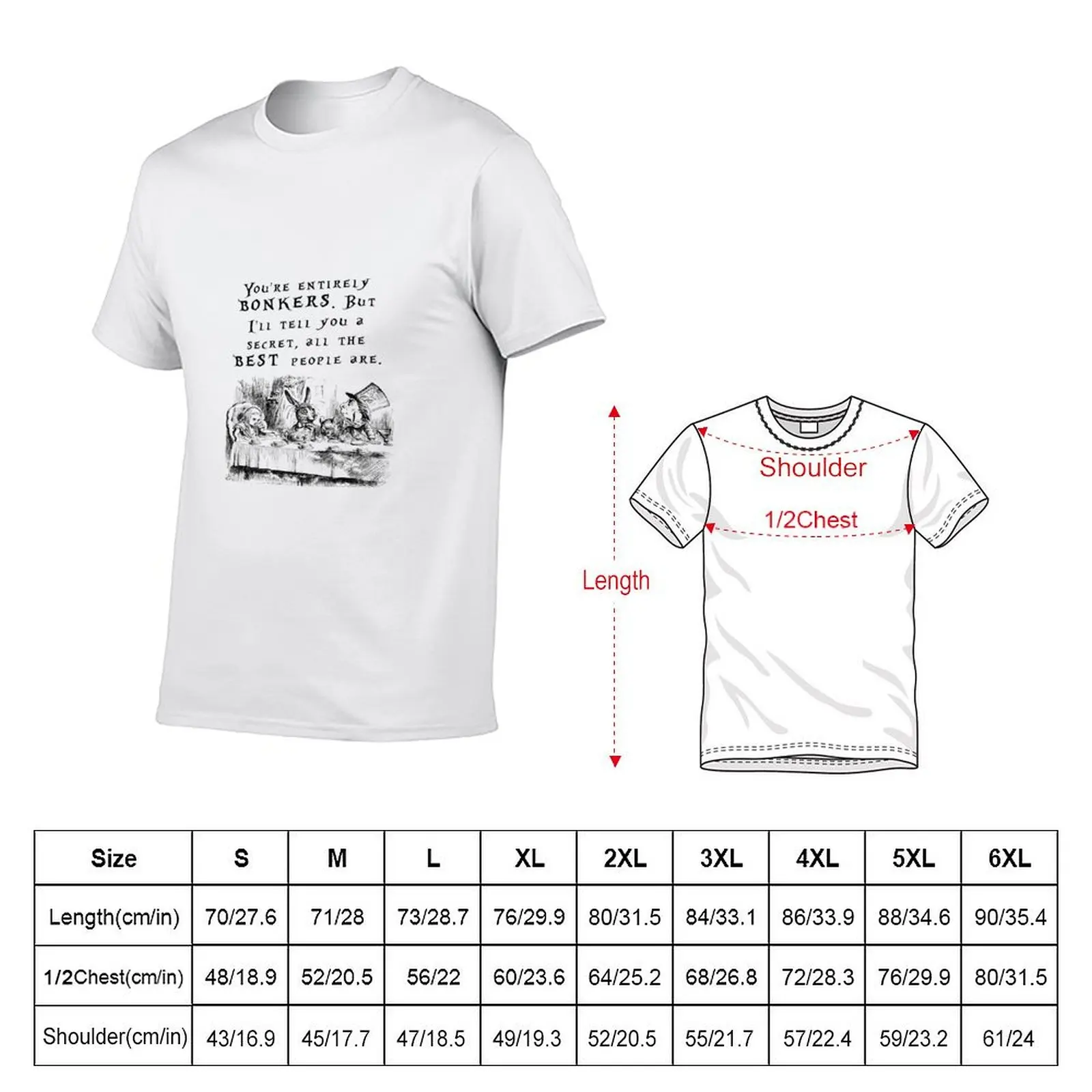 You're entirely bonkers T-Shirt Fashion Pattern Printed Tee Shirt