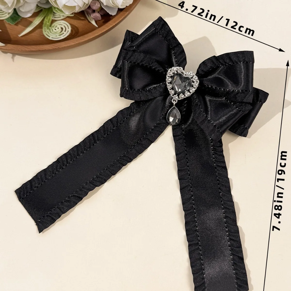 20pc Women's Korean Style Rhinestone Heart Tassel Bow Tie Hair Clips Versatile Girls Frill Ruffle Bow Hairgrips Hair Accessories
