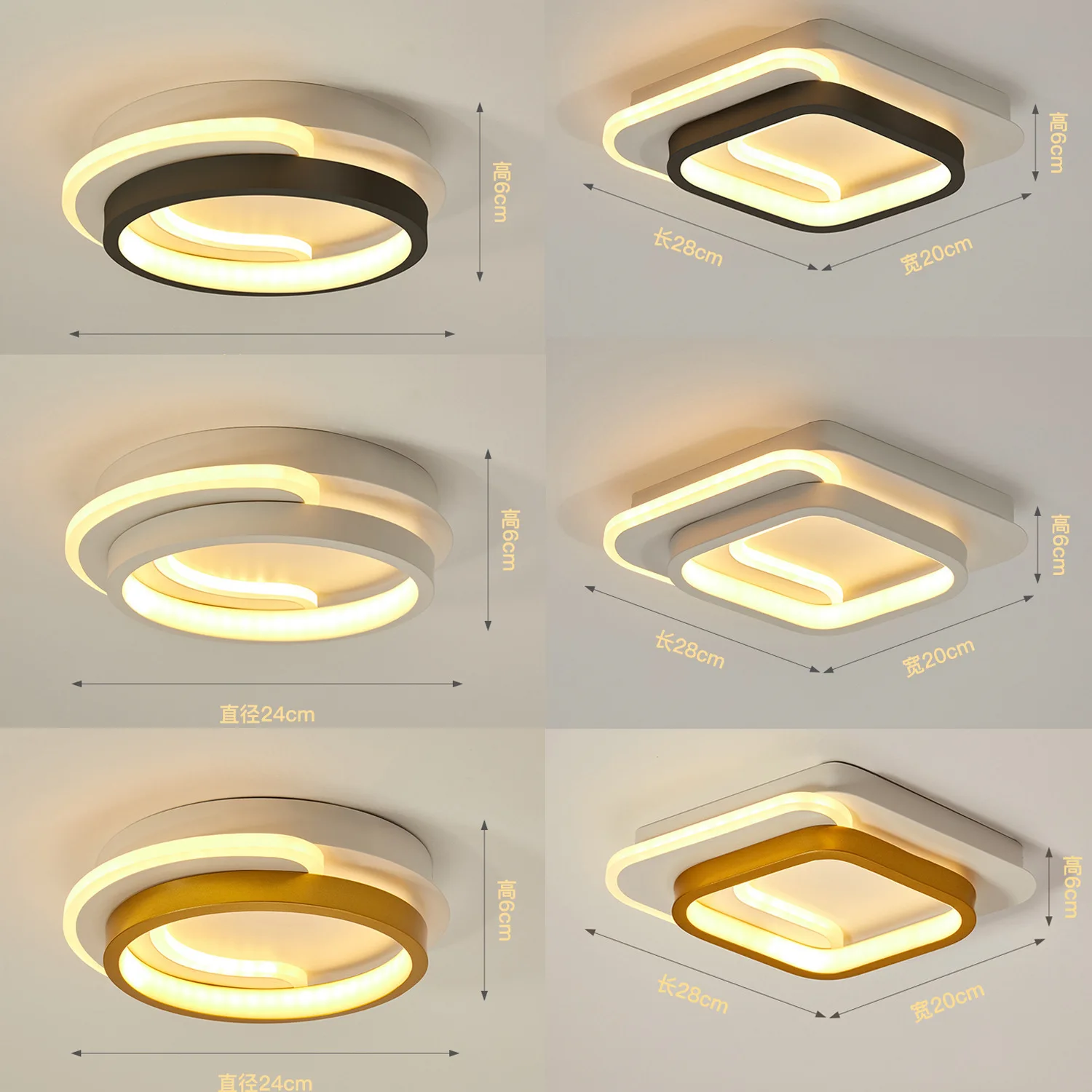 

3-Color LED Ceiling Lights Modern Adjustable Bedroom Chandeliers Dining Room Living Room Illumination Nordic Corridor Light