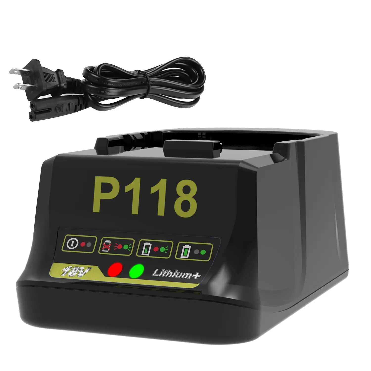 Victpower P118 18V Fast Charger for Ryobi ONE+ Lithium-Ion Batteries, Replacement for P117 P118B, Compatible with Ryobi 18V