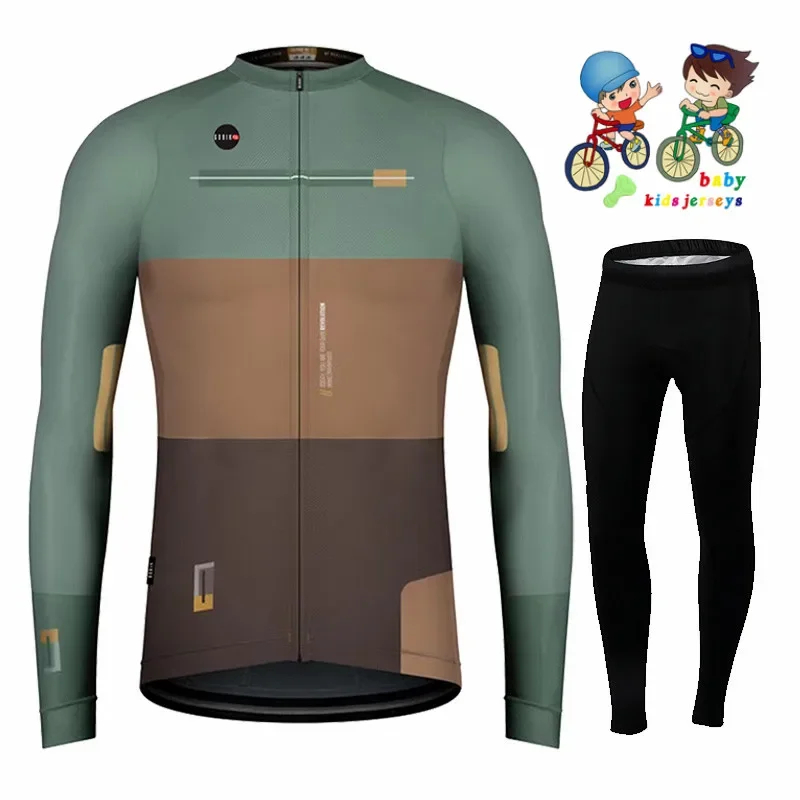 

Kbora High Quality Kids Cycling Clothing boy Summer Kids Jersey Set Biking Long Sleeve Clothes Suit MTB Children's Cycling Wear