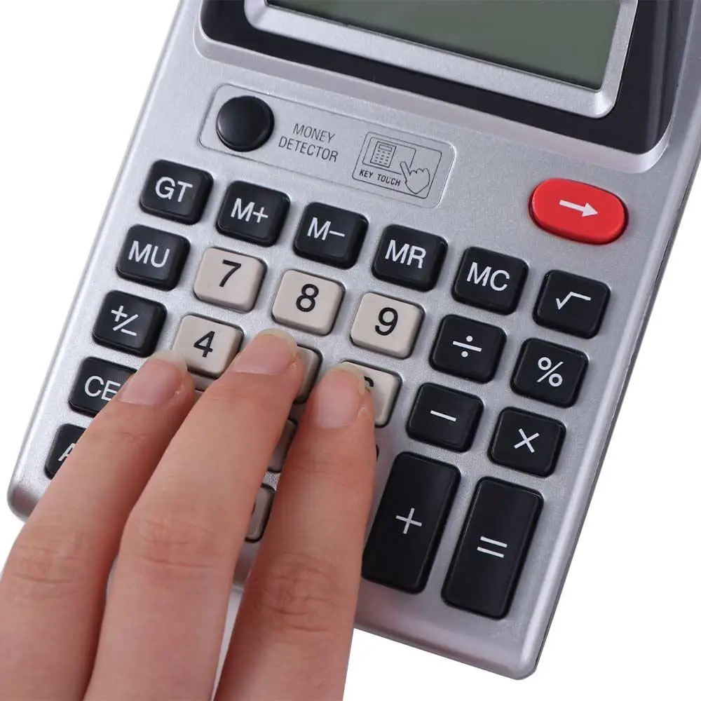 Dual Screen 12 Digits Calculator Multifunctional Large Screen Display Mechanical Calculator Battery Powered Portable