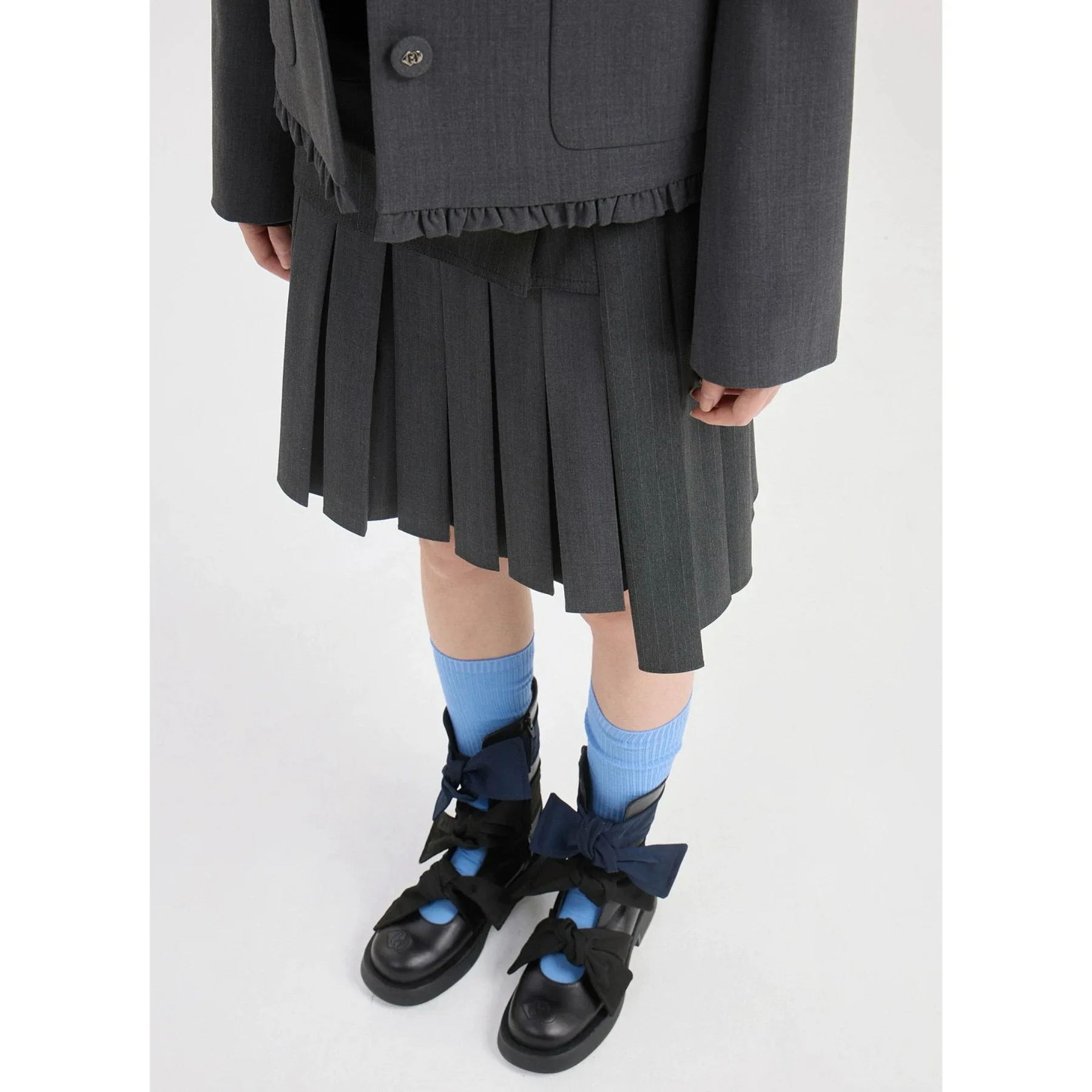 

Fashionable Short Half Skirt with Fine Stripes Leisure High Quality Lemon Cheese Spring 2026 Commute Style Women's Skirt
