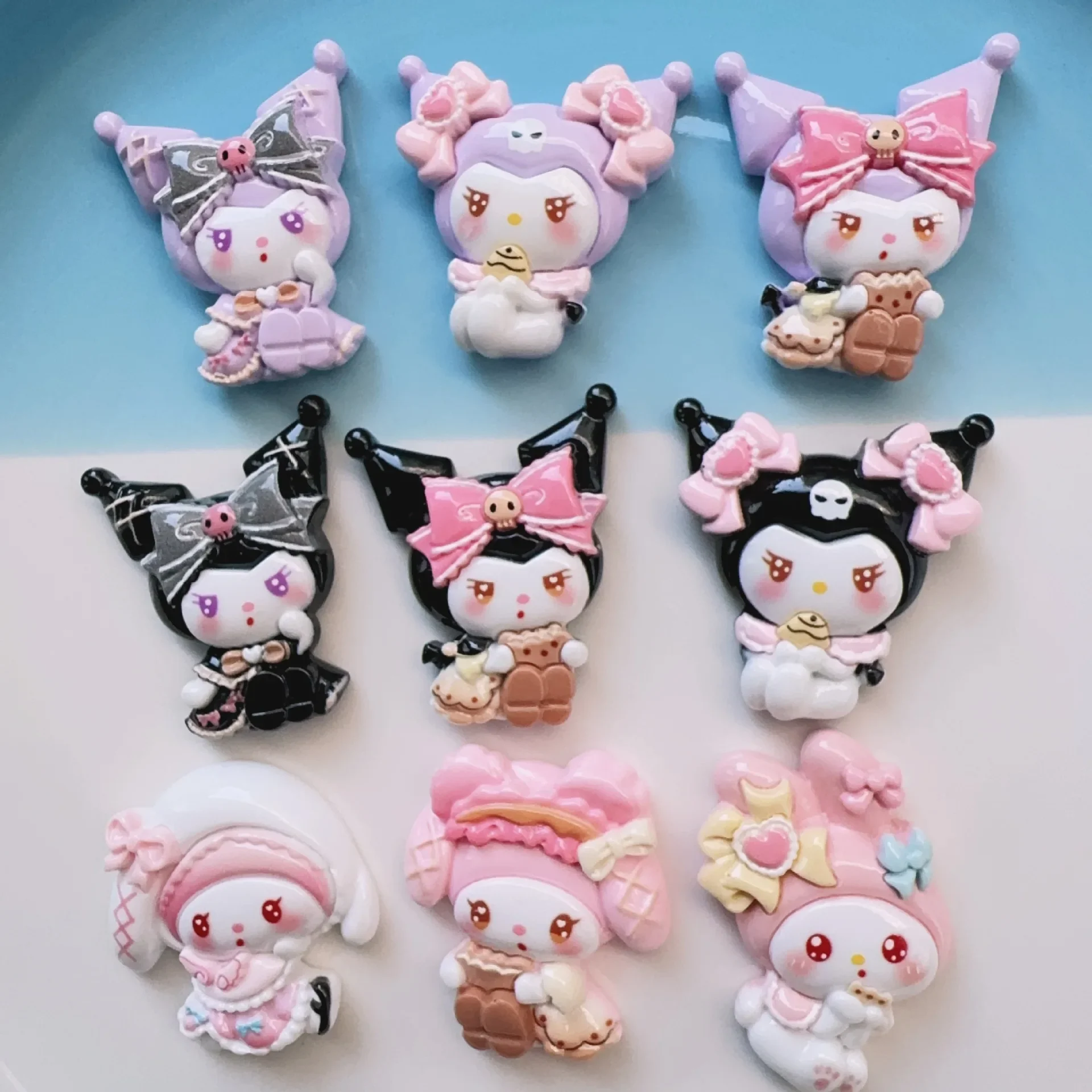 2pcs Resin accessories cute cartoon animal sanrio cartoon resin flatback diy jewelry accessories crafts materials