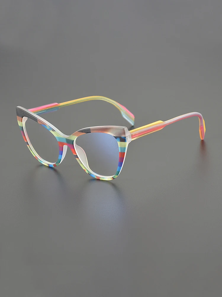 

Niche personality cat-eye retro glasses frame male fashion multi-color literary luxury brand optical prescription glasses female