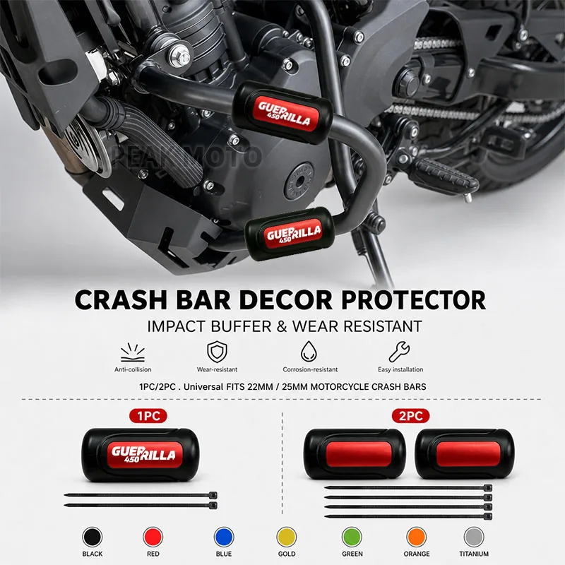 Motorcycle Accessories Engine Guard Crash Bar Bumper Protector Decorative Block For GUERRILLA450 Guerrilla450 GU450 2024 2025-