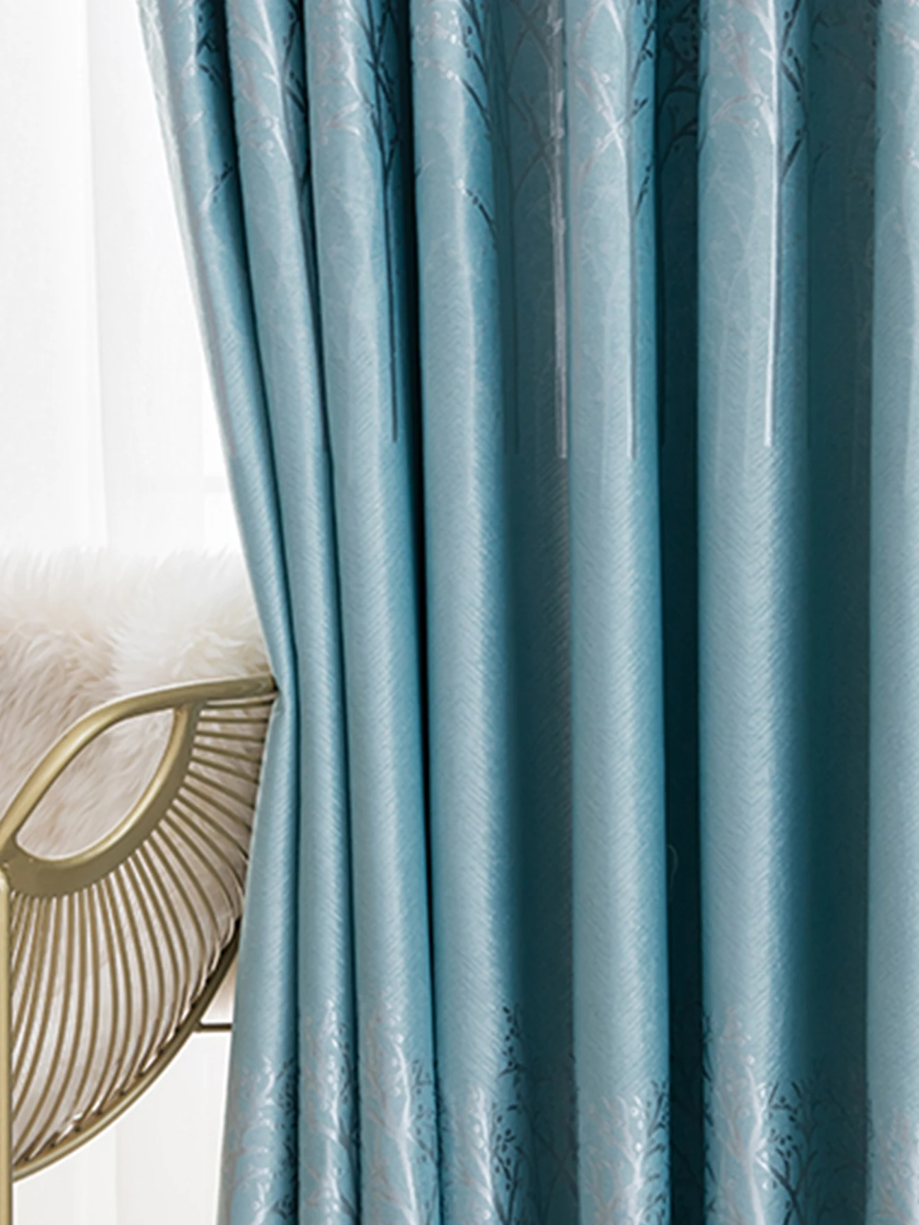 Leichte, luxuriöse High-End-Vorhänge mit dicker blauer Vorhänge für das Wohnzimmer und das Schlafzimmer