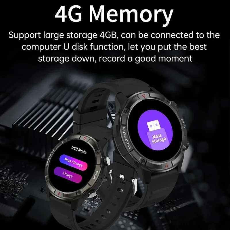 4g memória 1.6 "tela hd smartwatch bluetooth chamada saúde monitor de fitness relógio para homens mulheres relógio inteligente suporte tws fones de ouvido