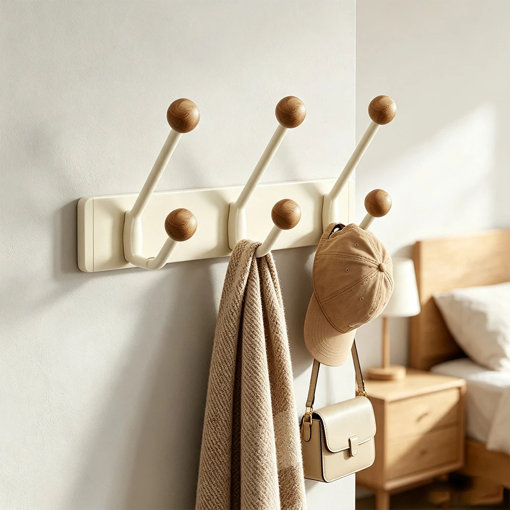 Wall Mounted No Drill Door Hooks Space Aluminum Rustproof Waterproof for For entryways Front Doors Towel Hat Scarf 22x7x9cm