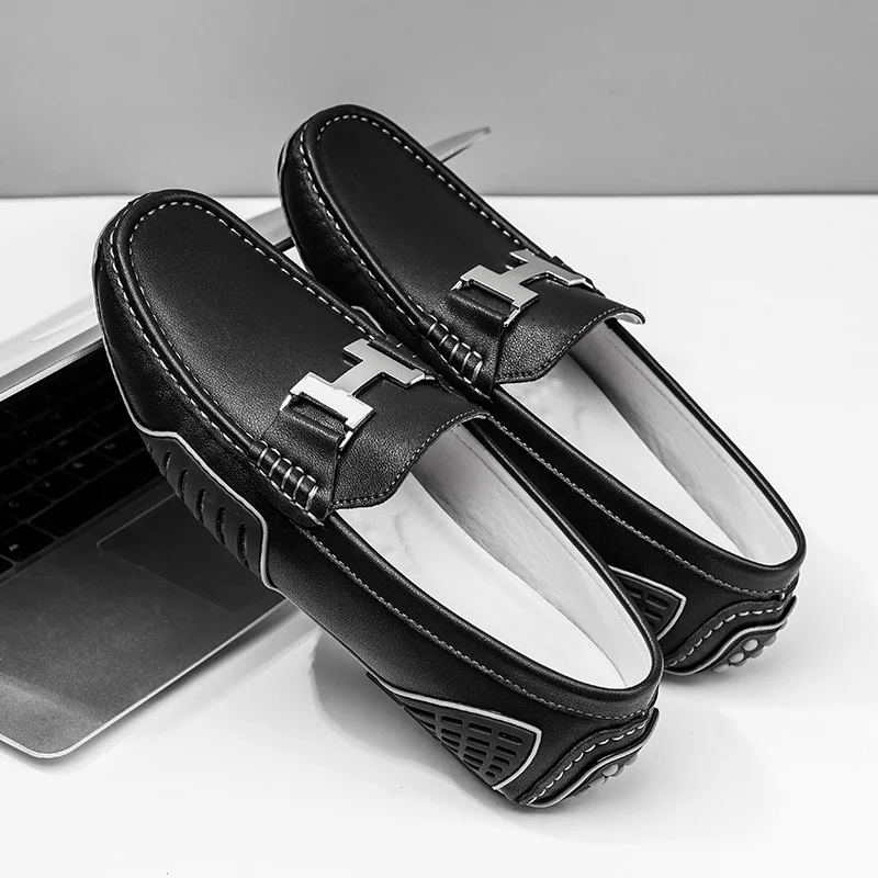 

Мужская повседневная кожаная обувь высокого качества, лоферы из воловьей кожи, мягкие роскошные туфли в горошек, зеленые мужские туфли на плоской подошве из натуральной кожи, обувь для вождения