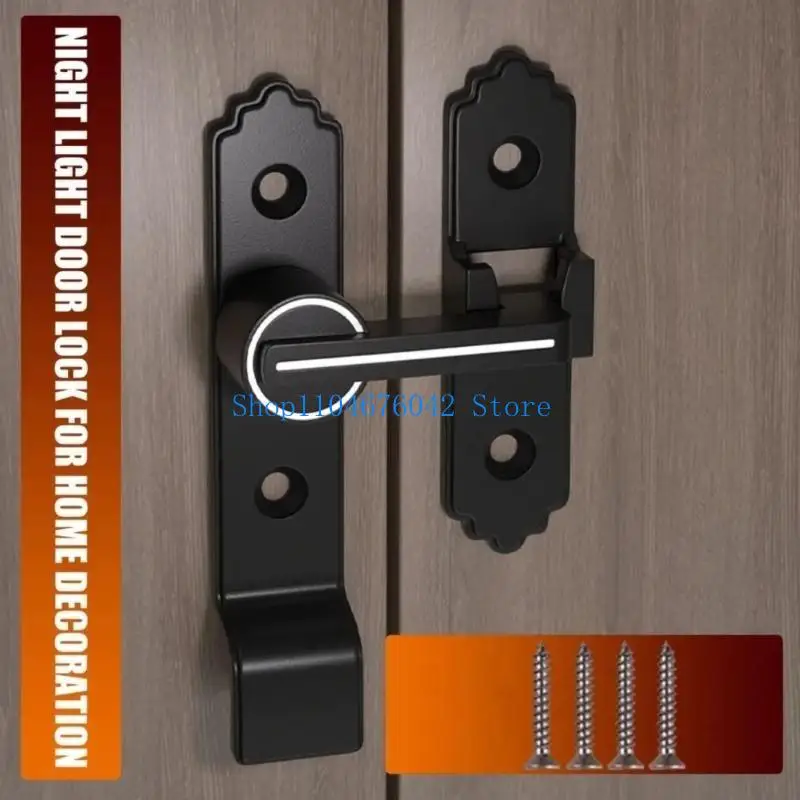 5asd ความเป็นส่วนตัวประตู Bolt ล็อค 90 องศา Barn ประตูล็อค Antitheft ประตู Bolt Luminously ความปลอดภัยเลื่อนประตูล็อคที่ยาวนาน