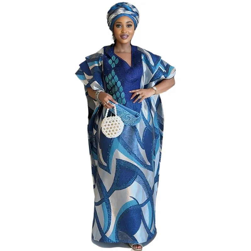 

2026 African Dresses for Women Traditional Africa Clothing Dashiki Ankara Bazin Gown Abayas Robe Muslim Kaftan Maxi Long Dress
