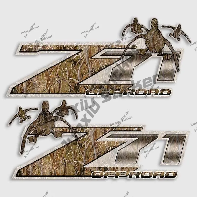 

2X Z71 Duck Hunting Truck Decal Sticker Camouflage Z71 4x4 Off-Road 4WD Cover Scratches Decoration Phone Window Car Accessories
