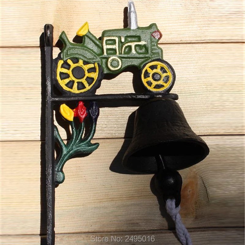 

Hanging Bells WELCOME Dinner Bell Train Figure Heavy Duty Iron Wall Mounted Home Store Door Bell Garden Yard Crafts Holiday Gift