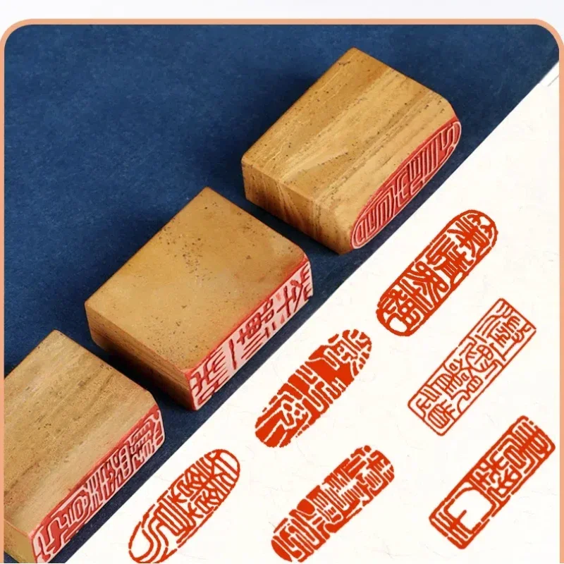 Vintage Stone Finished Stamp Seal Calligraphy Finished Sellos Chinese Painting Drawing Art Stamp Gift Carving Custom Logo Stamp