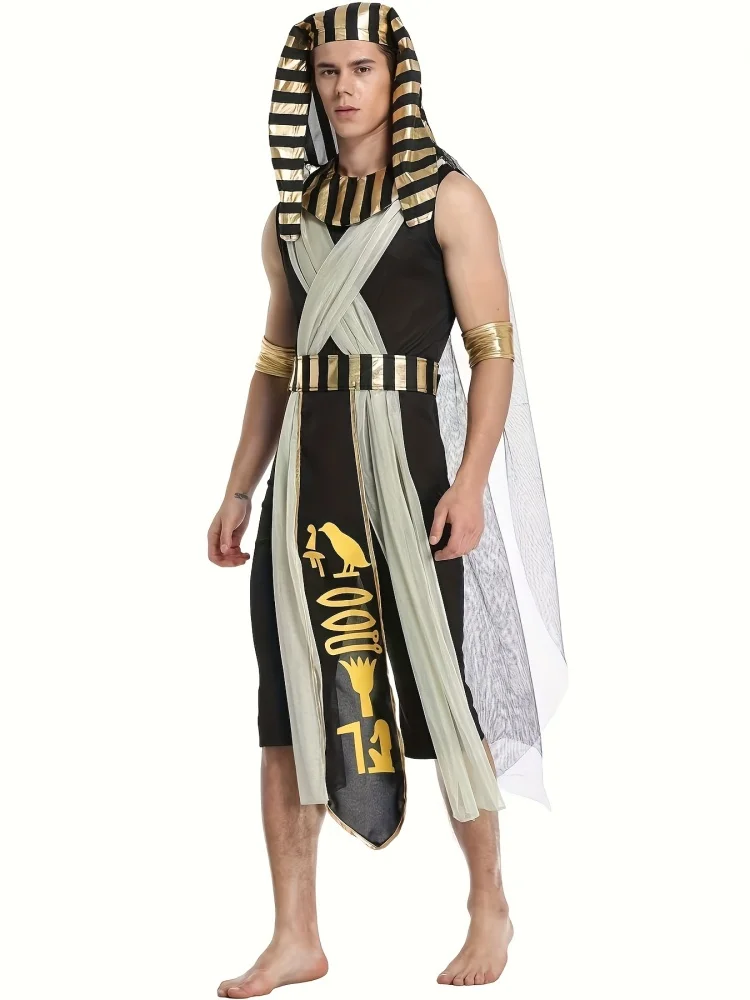 

Halloween Cosplay Ancient Egyptian King Pharaoh Costume Adult Costumes Cosplay Dresses Masquerade Ball Clothing Carnival Party