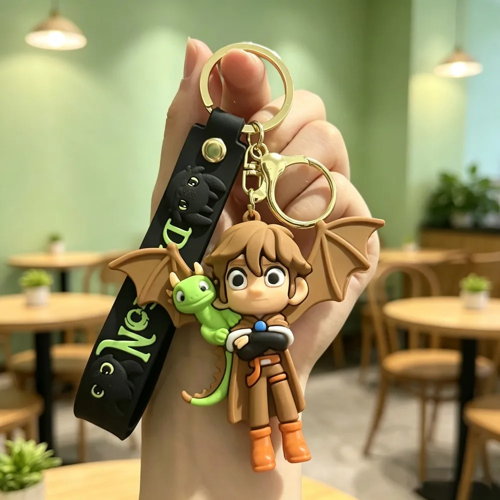 In Stock How to Train Your Dragon Keychain 6 Styles Night Fury Light Fury Zippleback Figure 3D Toy Zinc Alloy Ring Keyring Bag P