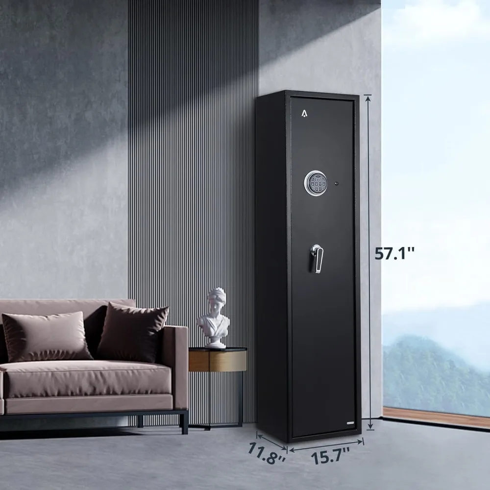 Rifle Gun Safe for Home Rifle and Pistols, Heavy Duty Anti-Theft Long Gun Security Cabinet Safe for Rifles and Shotguns, Gun Sto