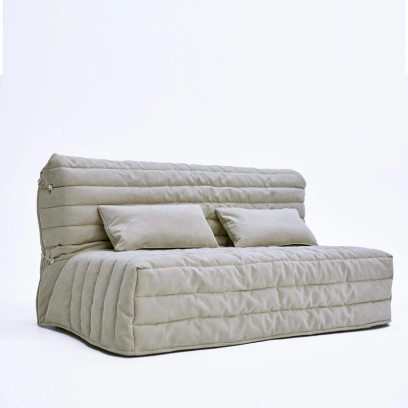 Yhl Sofa Bed Household Foldable Multi-Functional Dual-Use Small Apartment without Armrest Living Room Cream Style