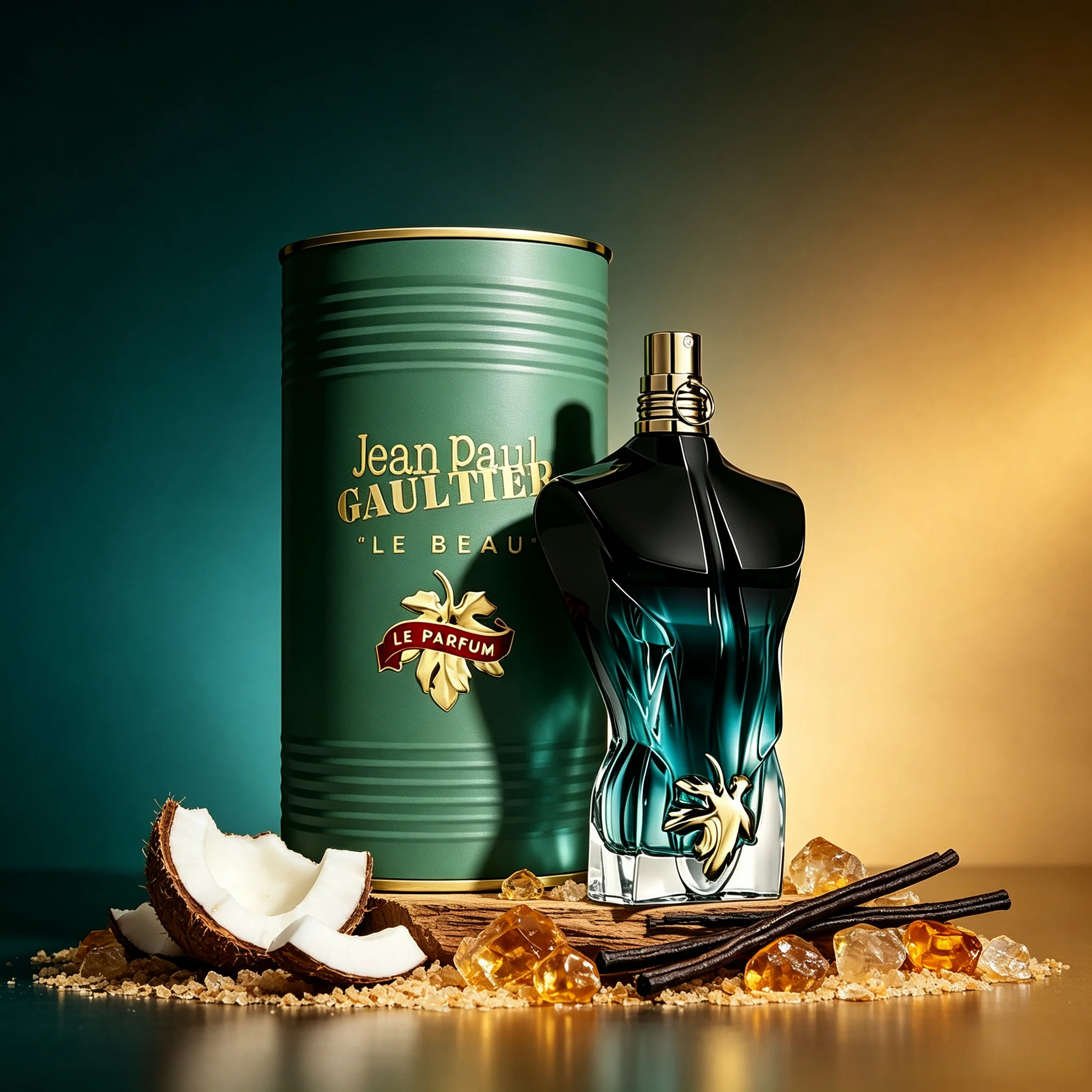 Jean Paul Gaultier Le Beau Le Parfum Intense para Hombre con Notas de Madera de Coco, Frijol Tonka y Madera de Sándalo, Perfume de Diseñador - Larga Duración
