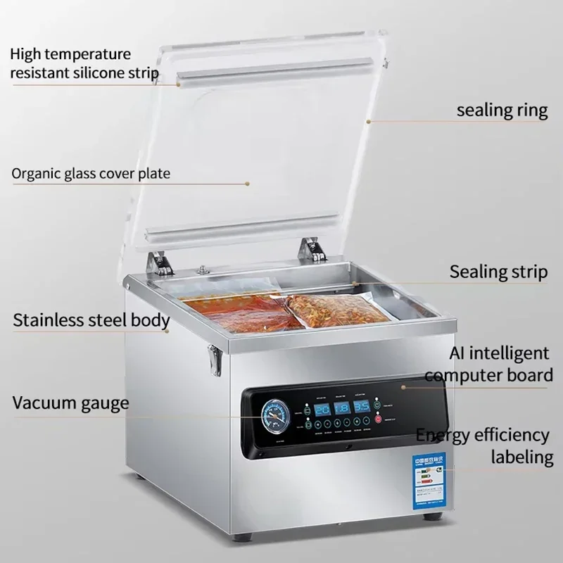 PBOBP Full-Automatic Large Commercial Wet and Dry Vacuum Sealed Packaging Machine for Food Preservation