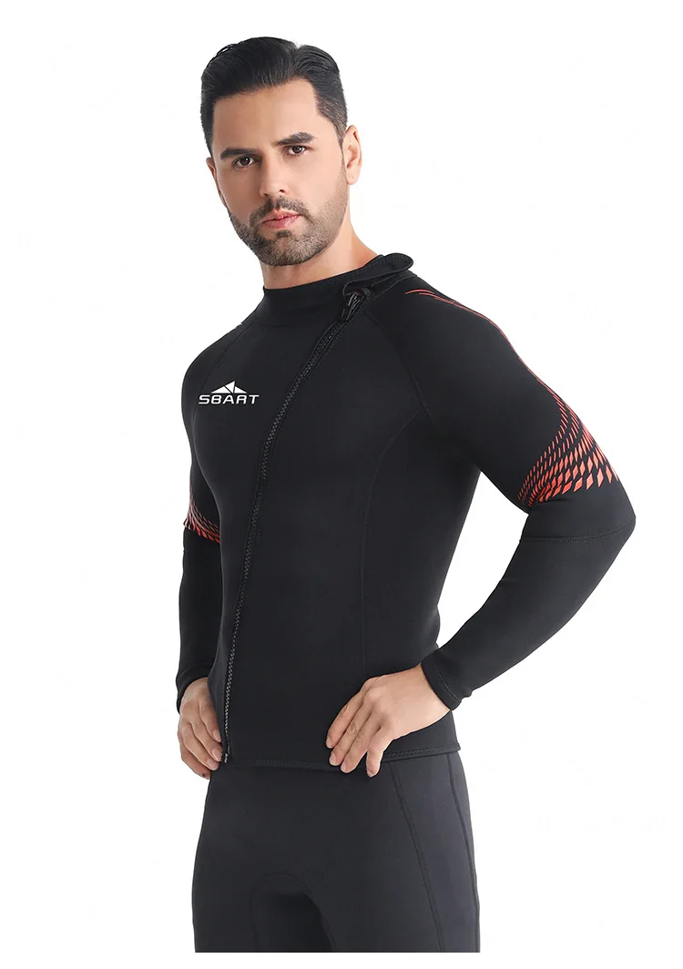 

3MM Neoprene Front Zipper Snorkeling Keep Warm Spearfishing Swim Diving Jacket Scuba Long Sleeve Outdoor Water Sports WetSuit