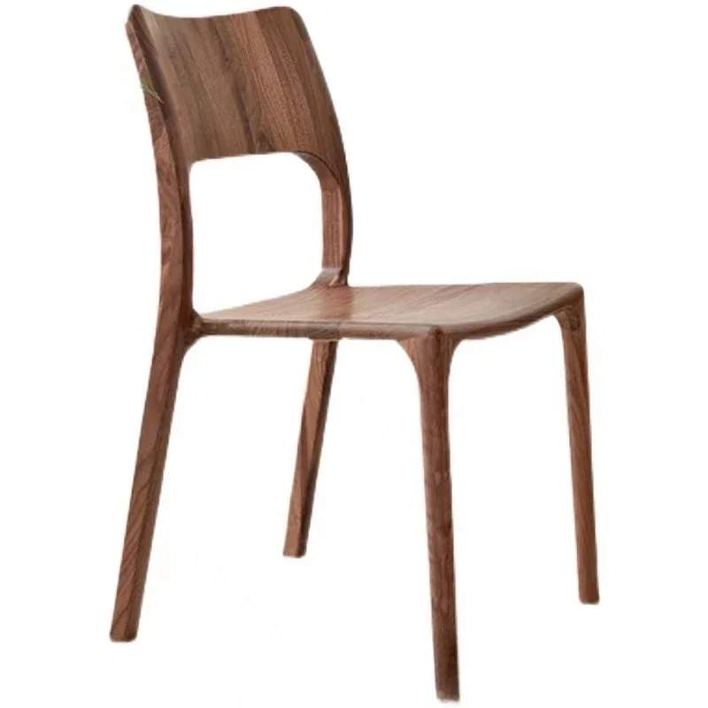 North American black walnut dining chairs, Nordic light luxury chairs, modern minimalist all mortise and tenon backrest chairs