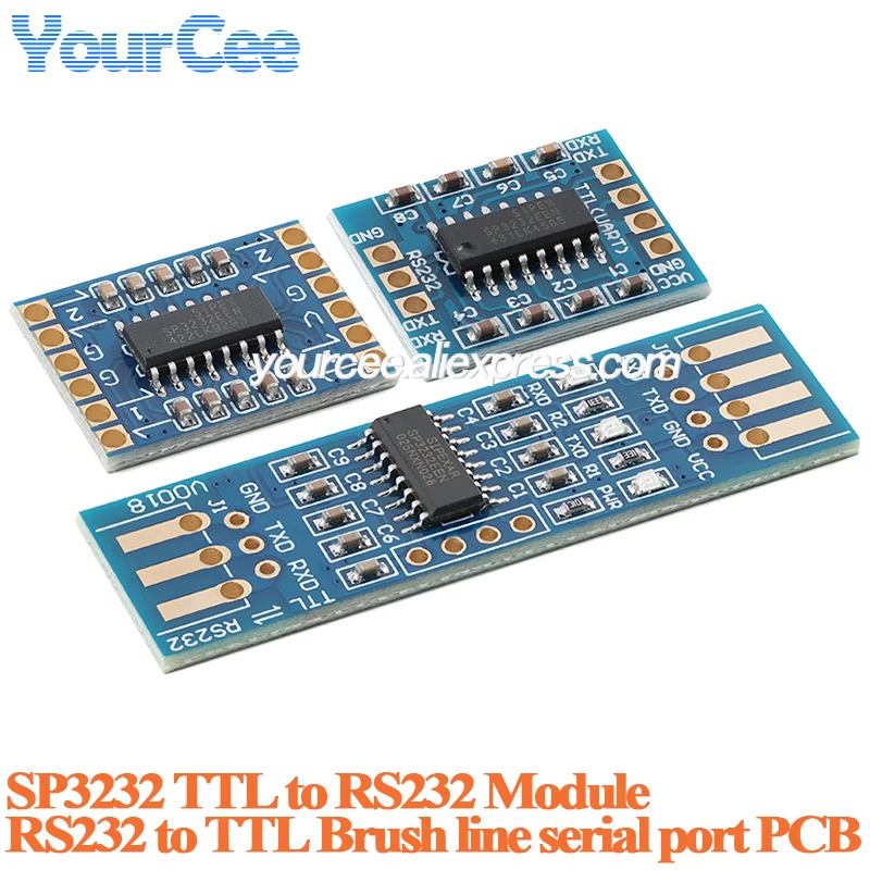 10pcs/1pc SP3232 TTL to RS232 Transceiver Board RS232 to TTL Brush Line Serial Port Module 3.3V-5V