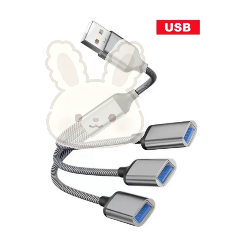 3 In 1 Type C To USB 3 Ports Hub Splitter Portable Multi Port USB Expander Adapter For Laptop Desktop Phone Office Use