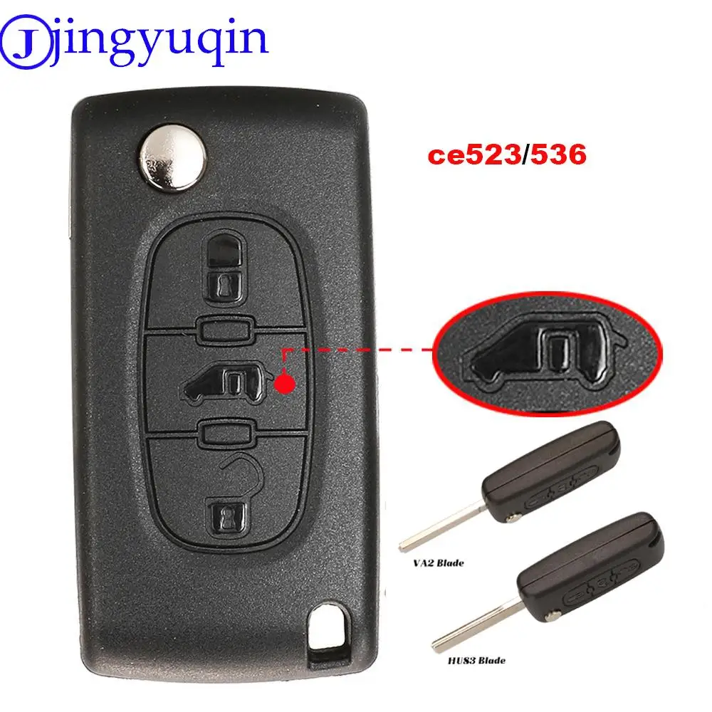 jingyuqin CE0523/CE0536 Remote Car Key For Fiat Scudo For Peugeot Partner Expert For Citroen Berlingo Dispatch (Van)  Remote Key