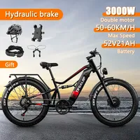 New ES7PRO style electric bicycle (peak value 3000W) motor 52V 21AH mountain ebike,all terrain up to 60 km/h full shock absorber