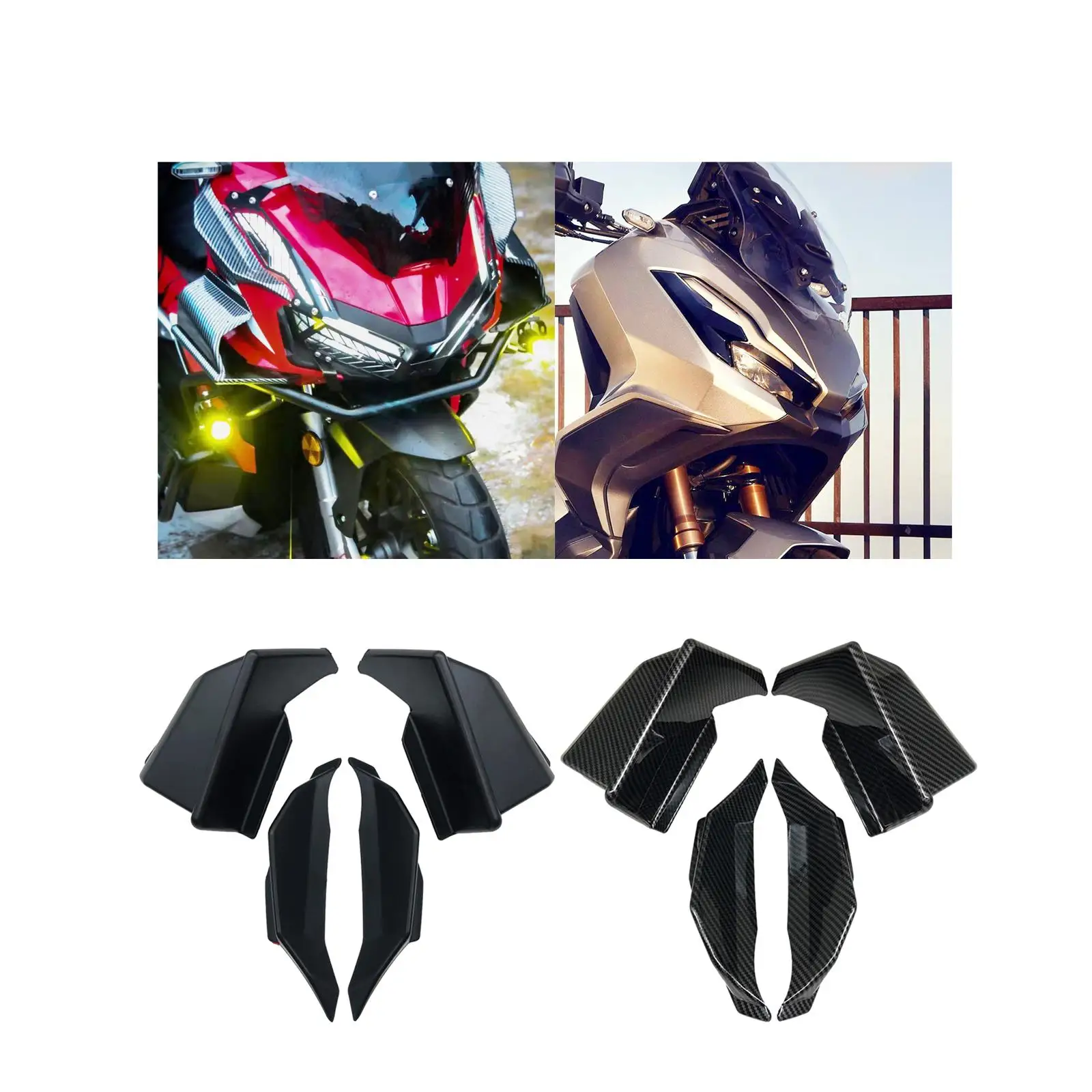 Motorcycle Front Light Cowl Side Wind Deflector Winglet Cover Replacement Fairing Spoiler for Custom Bike