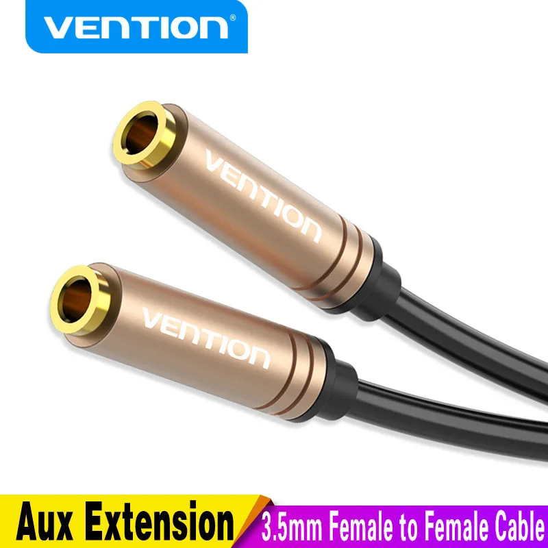 Vention hever 3.5mm ženské na ženské stereo audio kabel zlato pokovené aux prodloužení kabel pro sluchátka notebook telefon PS3 aux kabel