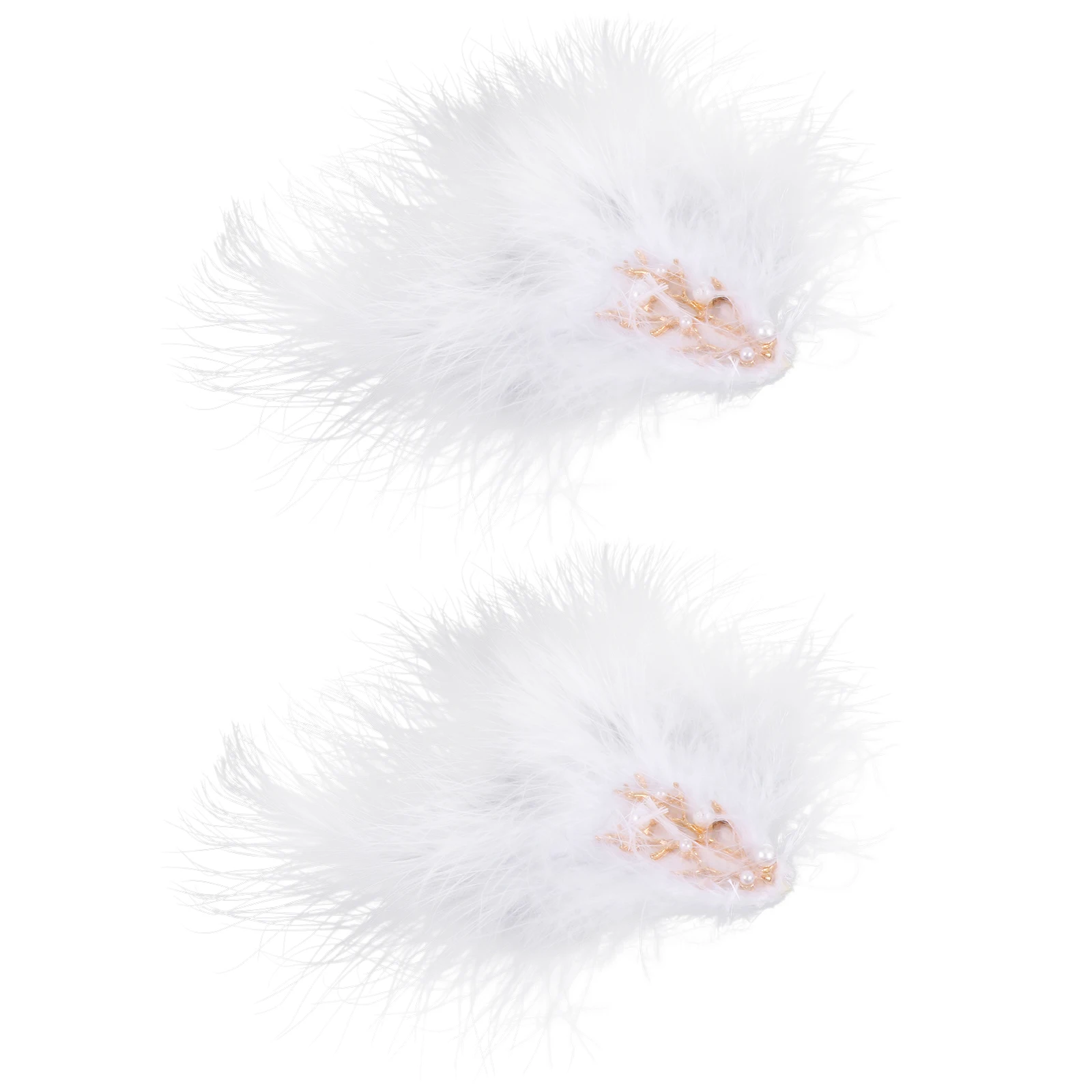 

2 Pcs Hair Clips White Barrettes Hair Accessories for Girls Party Stage Photography Bridal Wedding Headwear