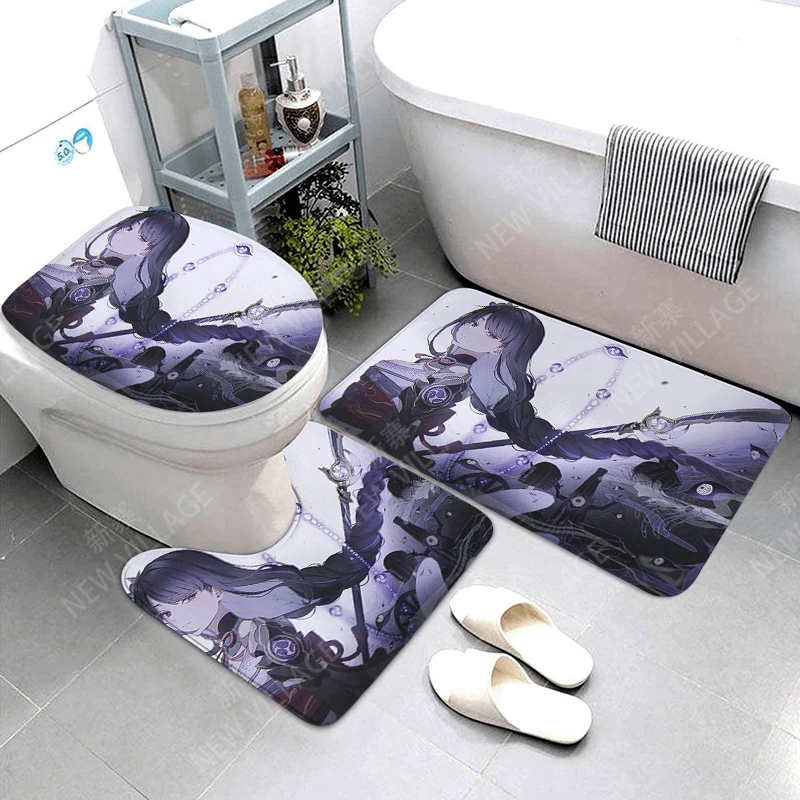 Anti-slip Bath Mat Bathroom Rug Shower Mat Decorative Absorbent Foot Mat Entrance Bathtub toilet rug kawaii anime cartoon cute