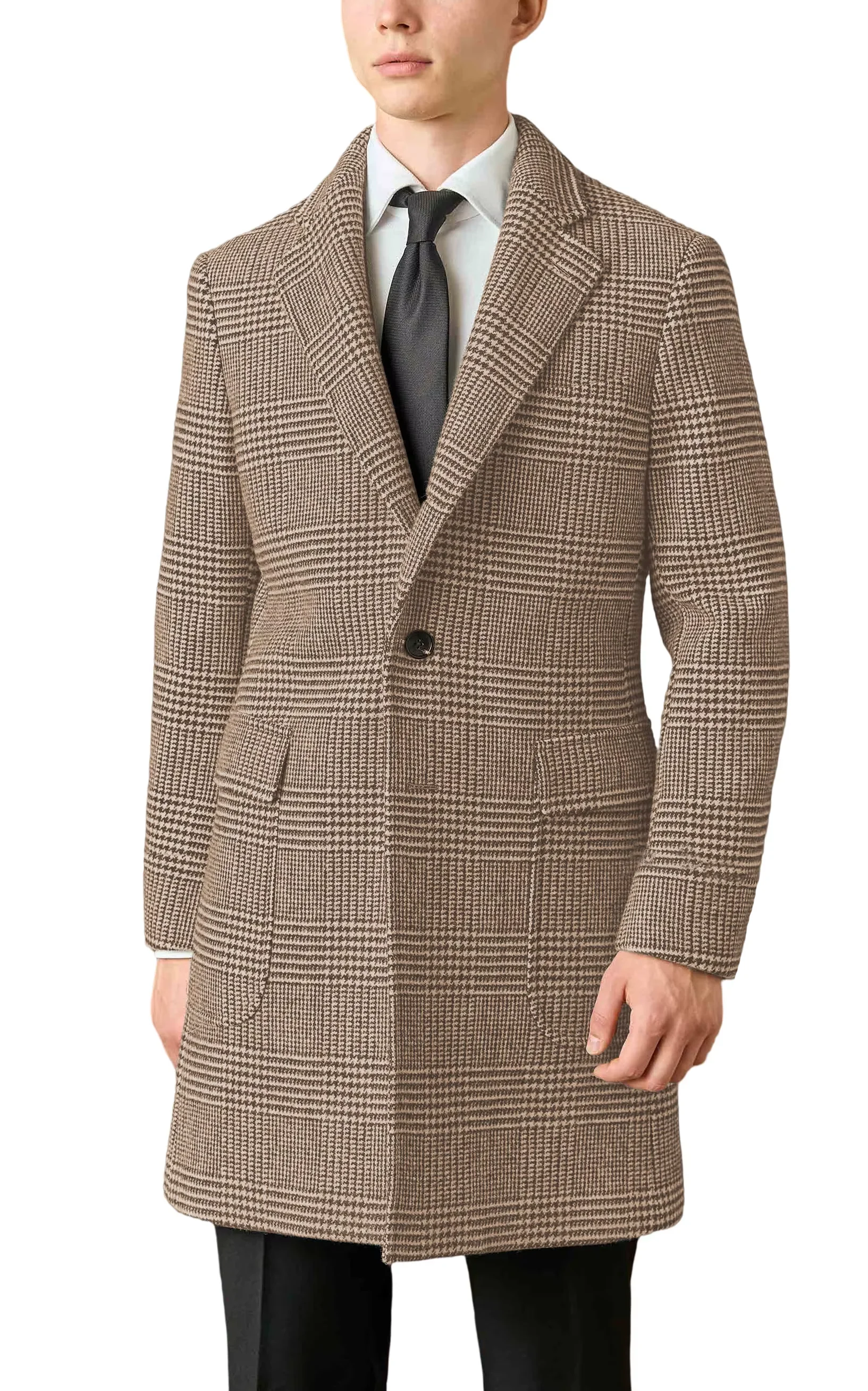 Veste pardessus en laine à carreaux pour hommes, Trench-Coat épais en Tweed, personnalisé, Business, tenue formelle et décontractée, automne hiver