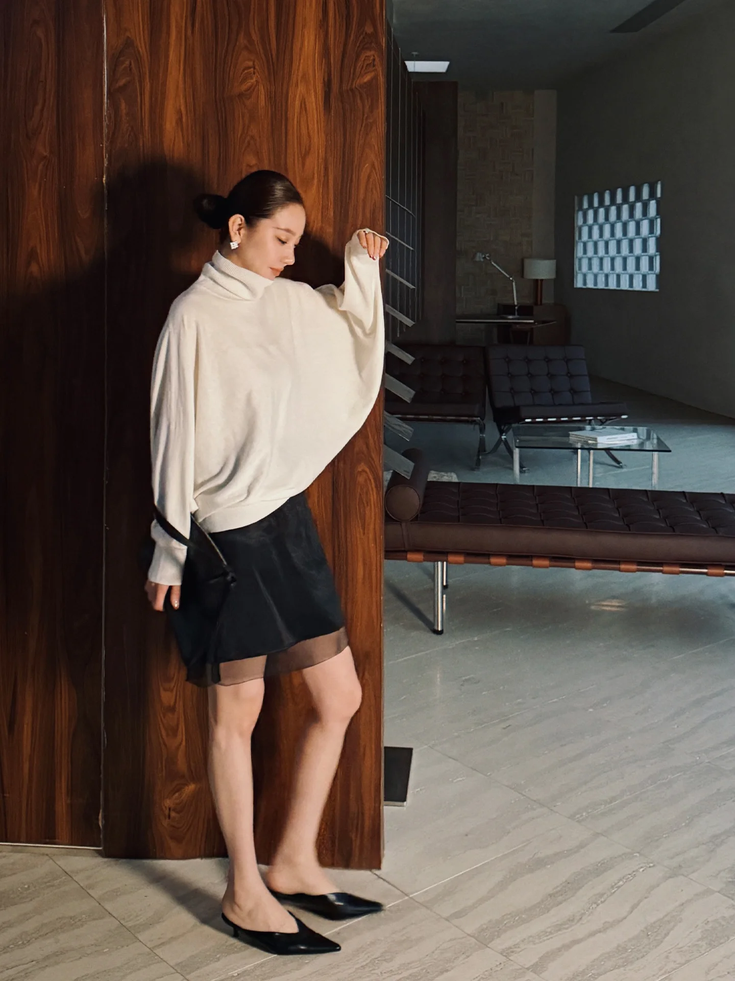 

LiHuiEr Silk Spring Series Women's Skirt High Waist A-Line Patchwork Breathable Skin-Friendly Casual Skirt