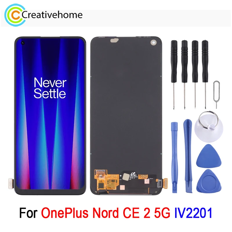 

6.43-inch AMOLED LCD Screen For OnePlus Nord CE 2 5G IV2201 LCD Display with Digitizer Full Assembly Repair Spare Part