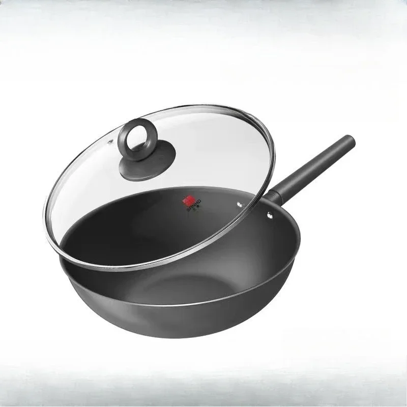 Micro-nano uncoated non-stick wok, wok, induction cooker gas stove general stainless steel pan 30/32cm